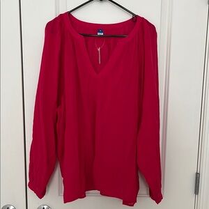 Split-Neck Crinkle Gauze Top